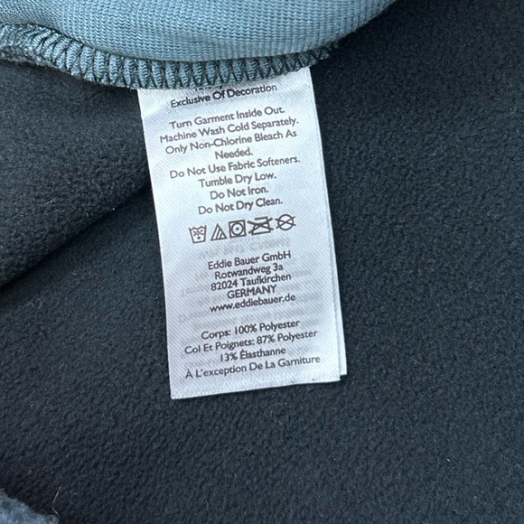 Eddie Bauer EBTEK Men's Gray Black Crewneck Fleece - Picture 7 of 7